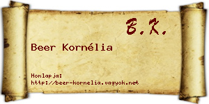 Beer Kornélia névjegykártya